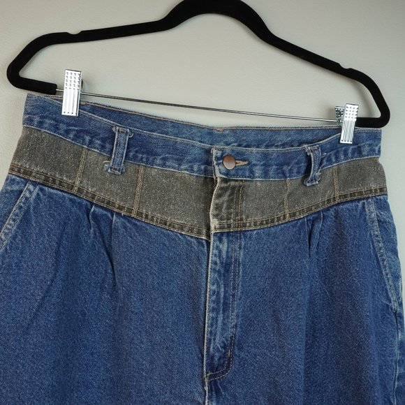 Vintage Boca Chica Gray Pleated Panel Blue Jeans Waist 32" - Picture 4 of 6